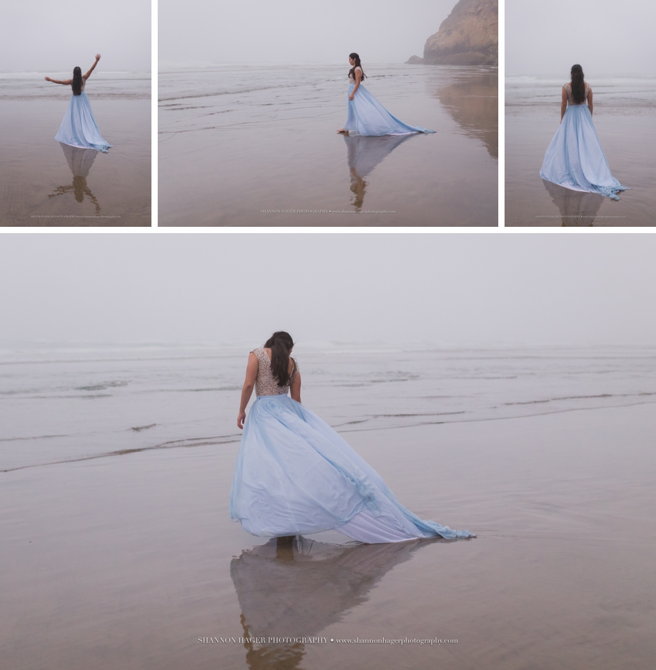 beach dance photographer, oregon coast photographer, senior, hug point