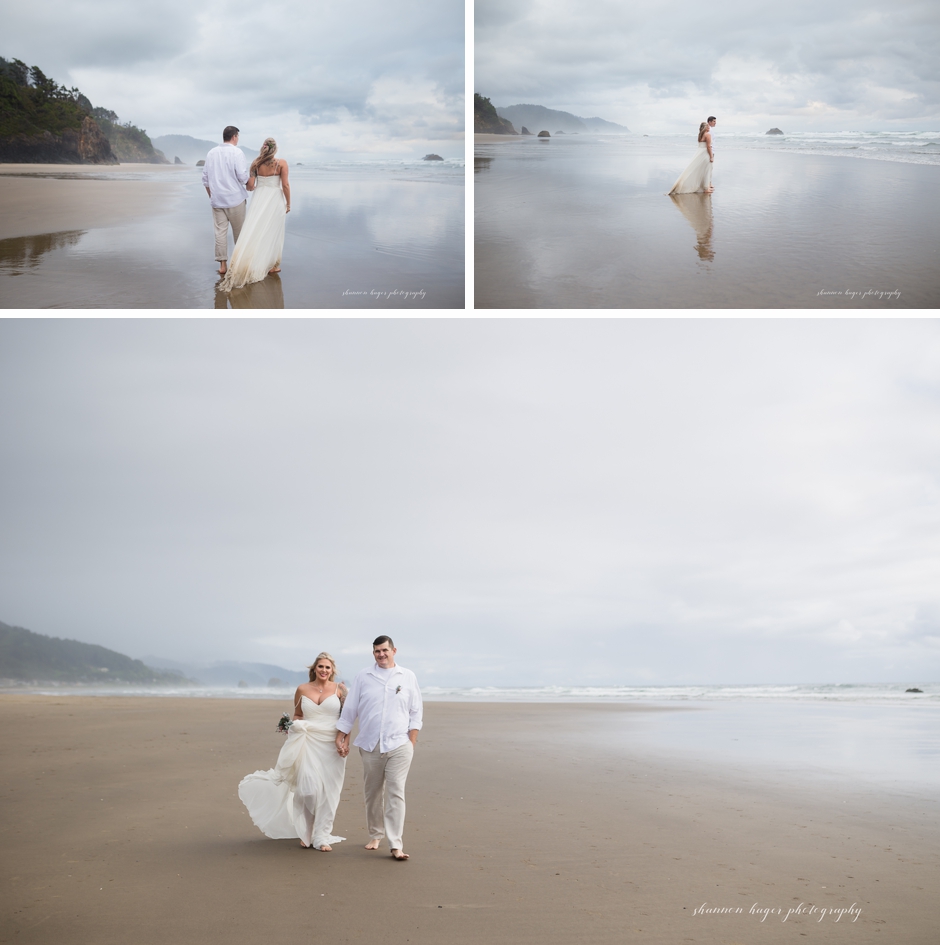 oregon coast destination elopement, beach wedding cannon beach, shannon hager photography