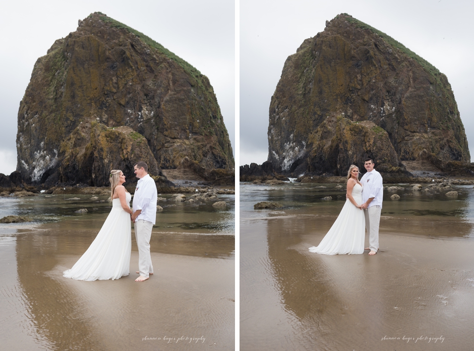 oregon coast destination elopement, beach wedding cannon beach, shannon hager photography