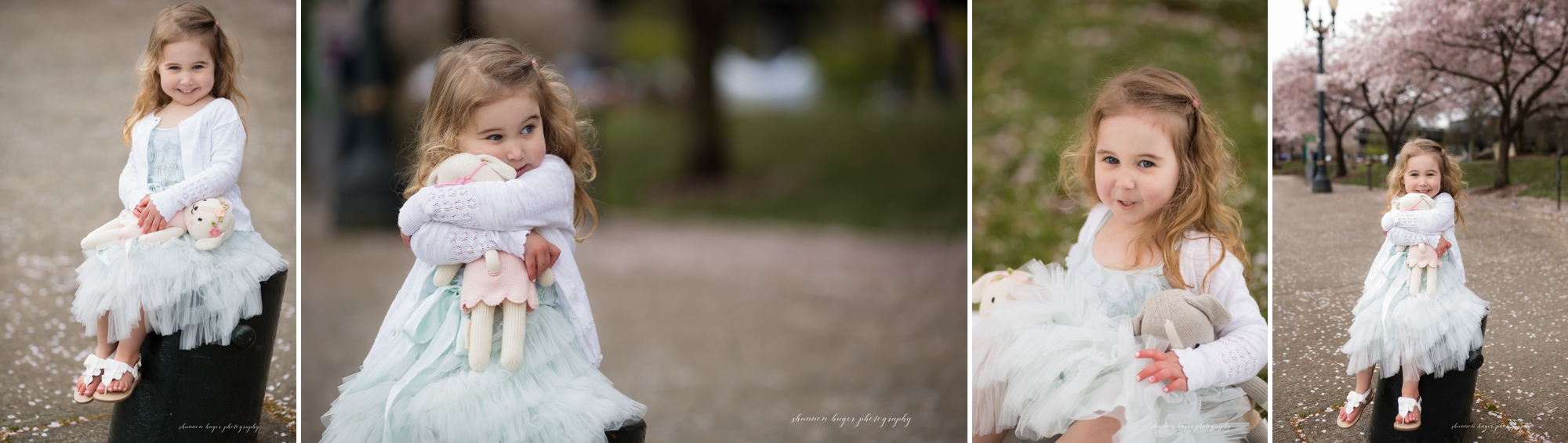 cherry blossom portland family photographer, tea party child photographer