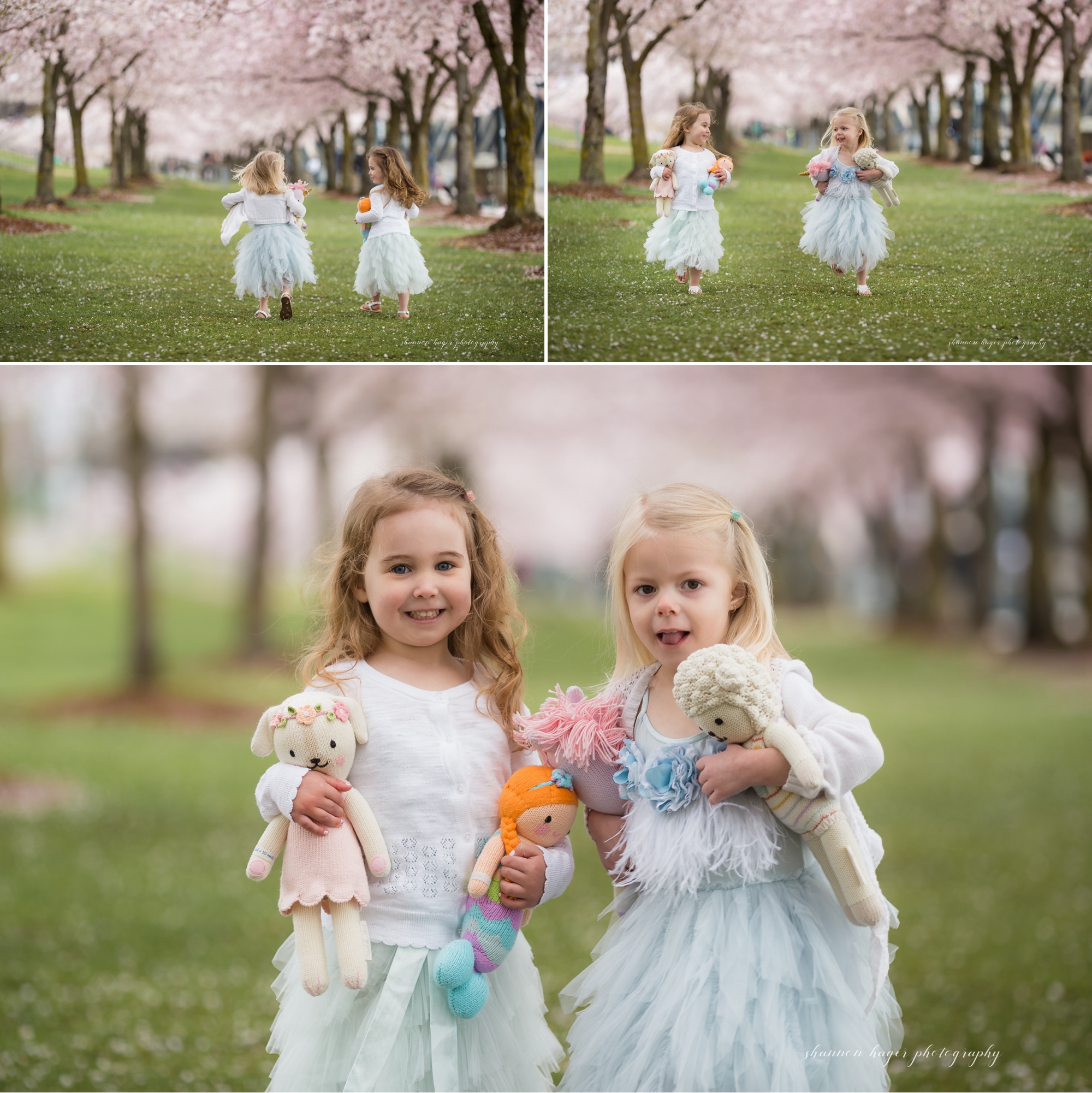 cherry blossom portland family photographer, tea party child photographer
