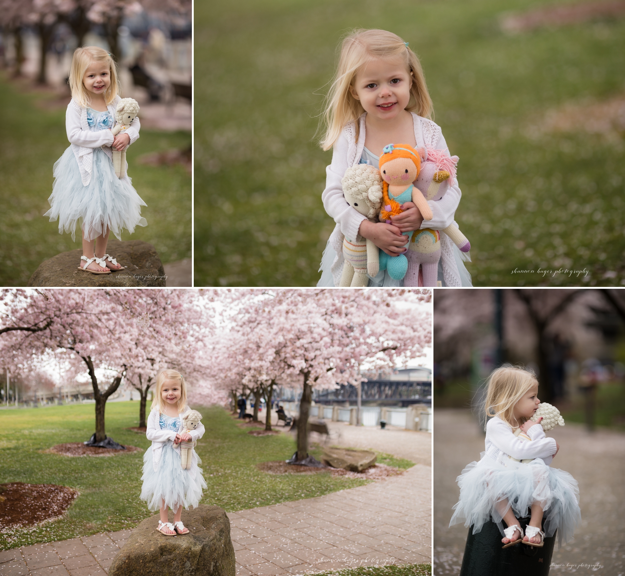 cherry blossom portland family photographer, tea party child photographer