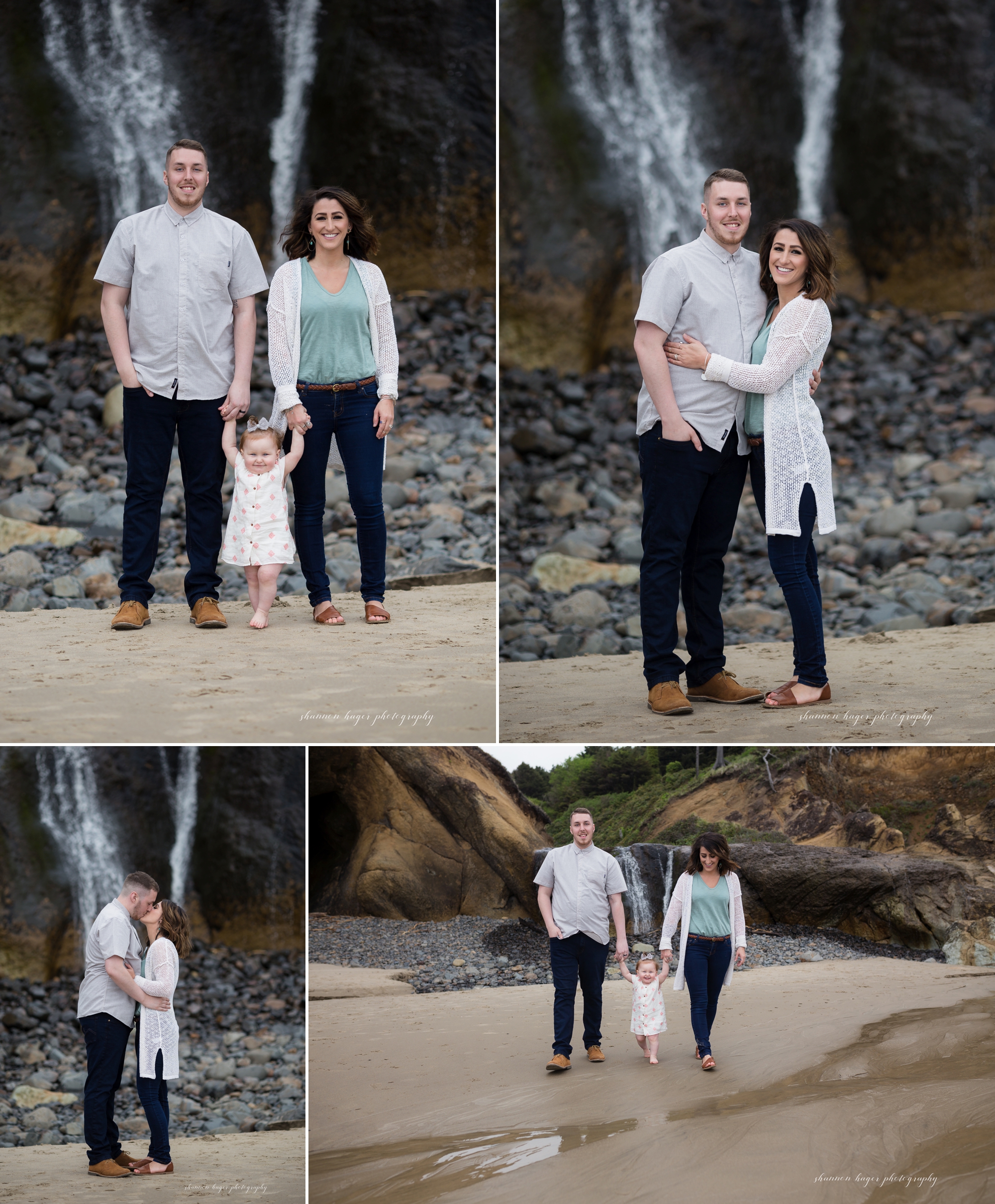 cannon beach family photographer, oregon coast family session, hug point cannon beach, shannon hager photography