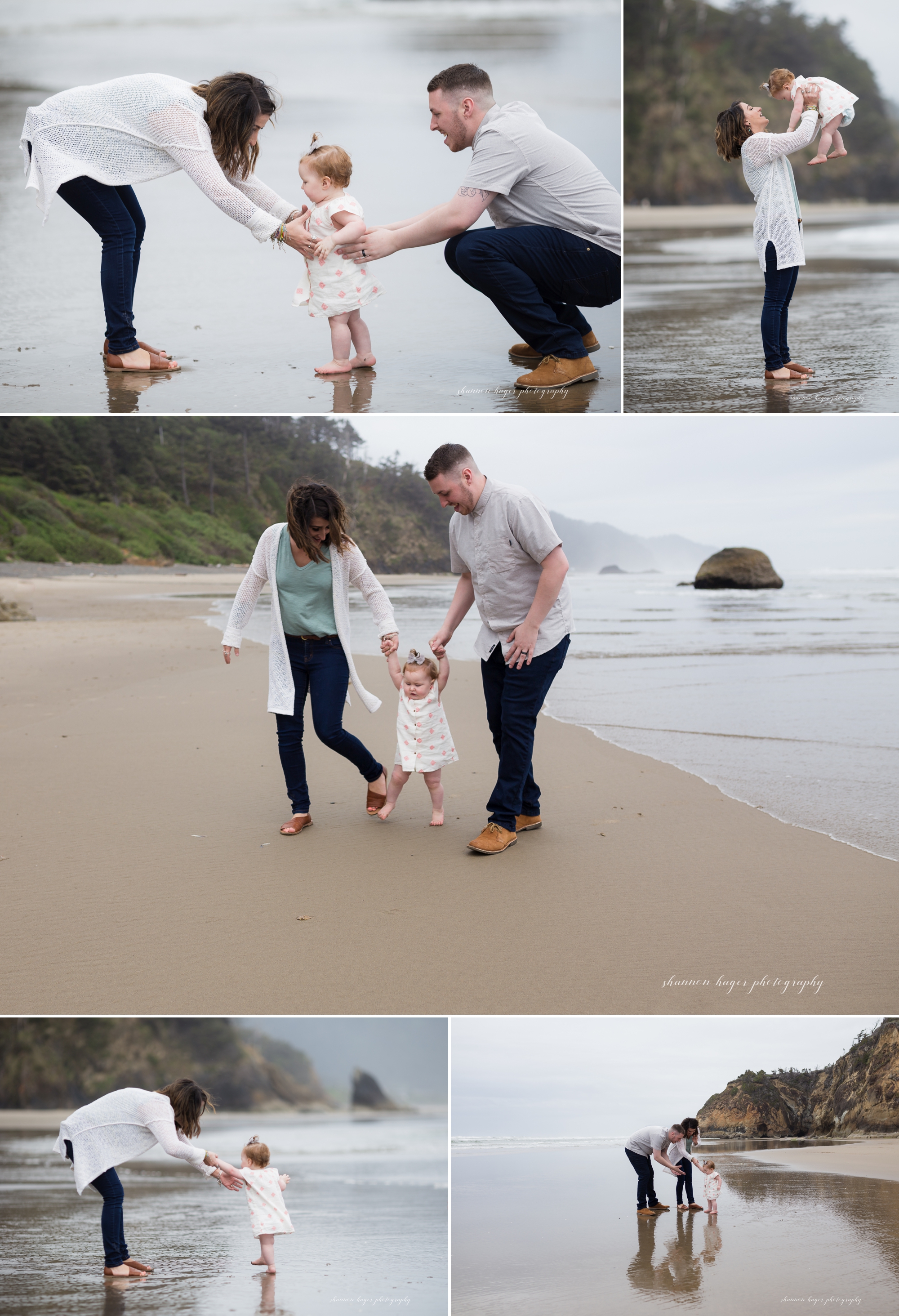cannon beach family photographer, oregon coast family session, hug point cannon beach, shannon hager photography