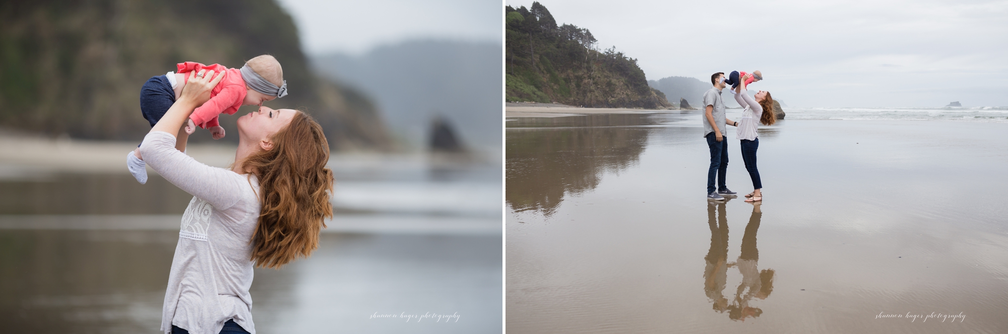 cannon beach family photographer, oregon coast family session, hug point cannon beach, shannon hager photography