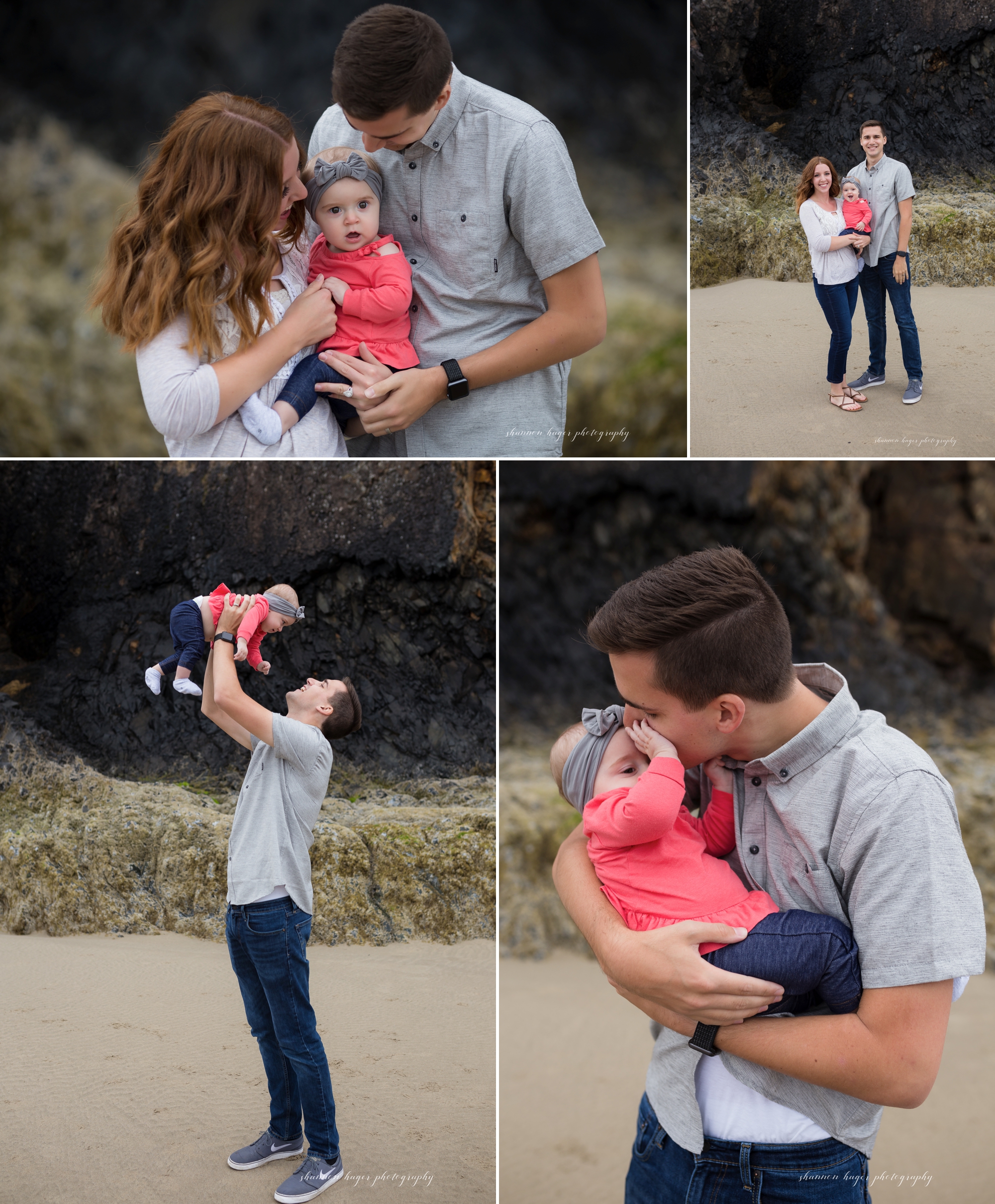 cannon beach family photographer, oregon coast family session, hug point cannon beach, shannon hager photography
