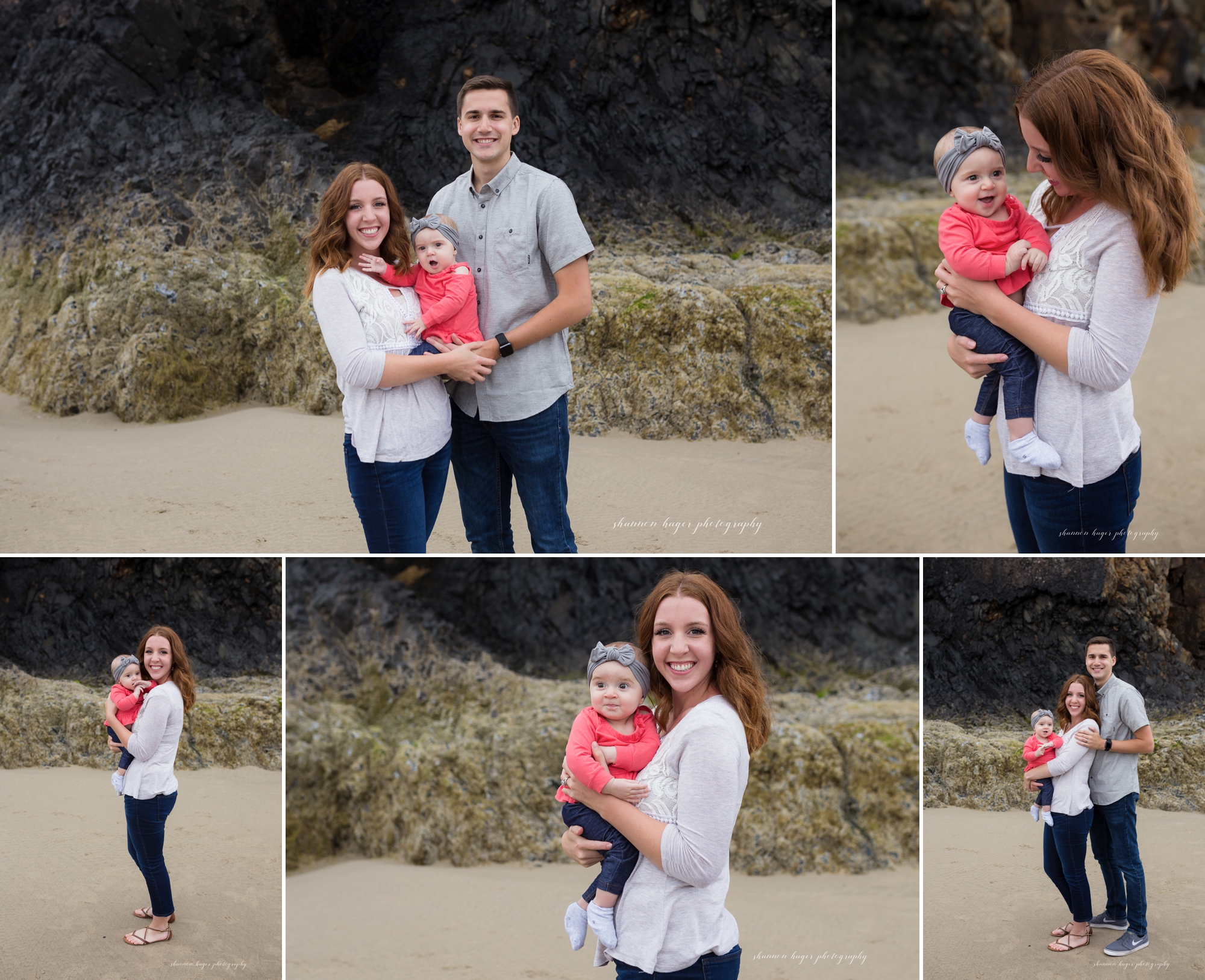 cannon beach family photographer, oregon coast family session, hug point cannon beach, shannon hager photography