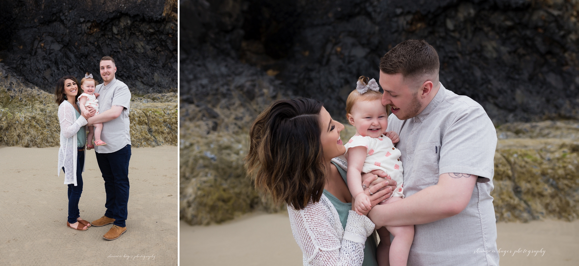 cannon beach family photographer, oregon coast family session, hug point cannon beach, shannon hager photography