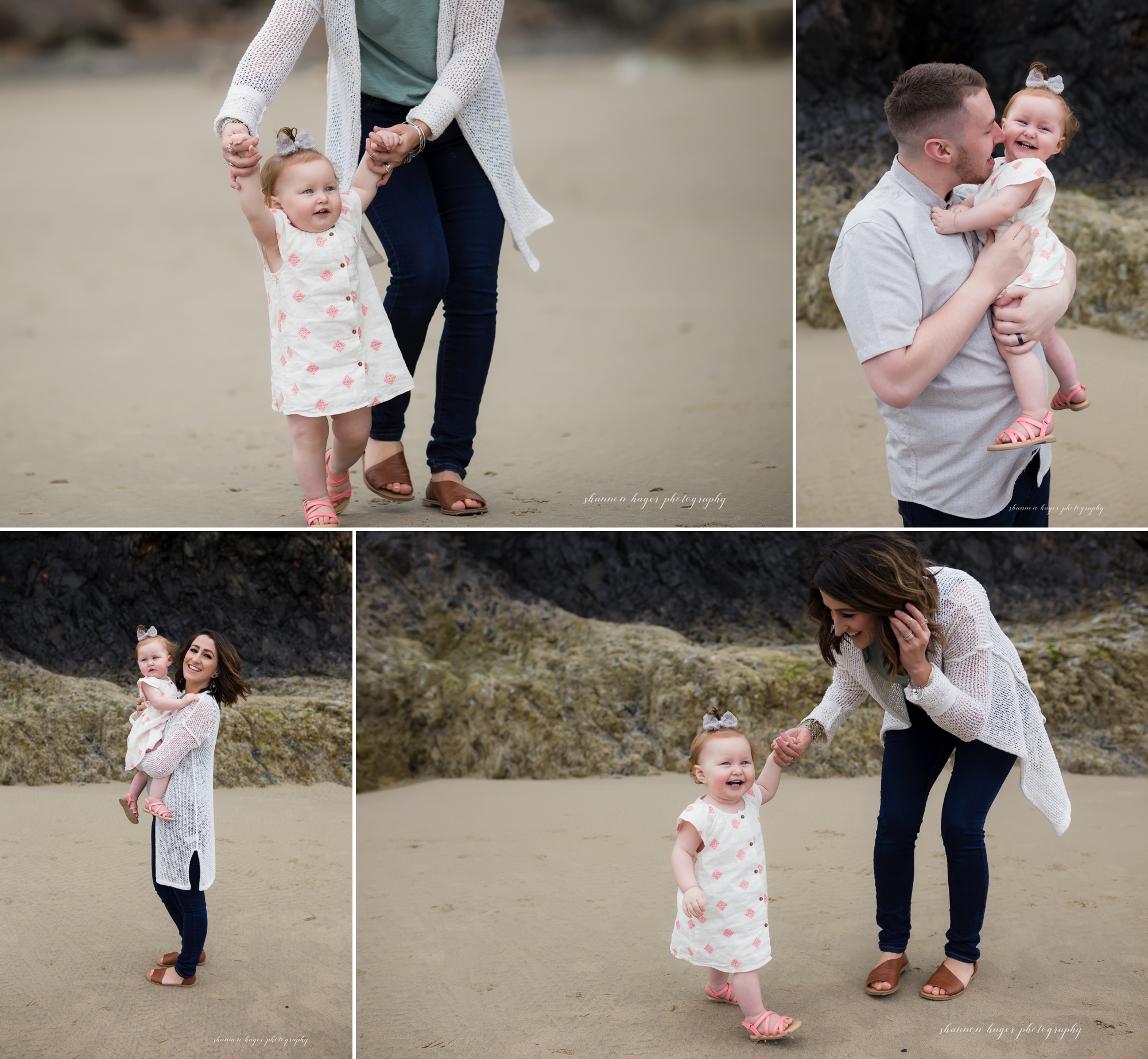 cannon beach family photographer, oregon coast family session, hug point cannon beach, shannon hager photography