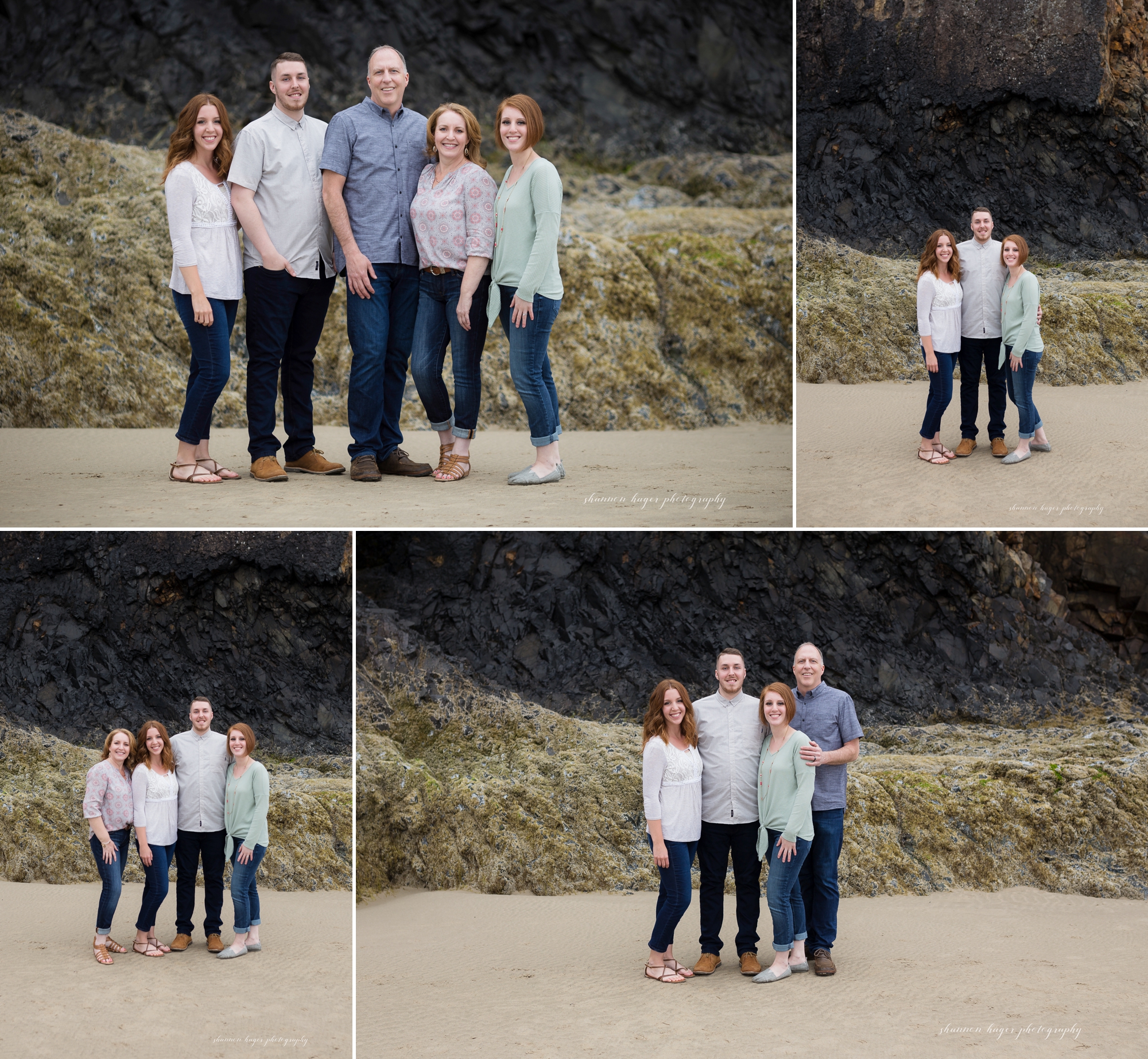 cannon beach family photographer, oregon coast family session, hug point cannon beach, shannon hager photography