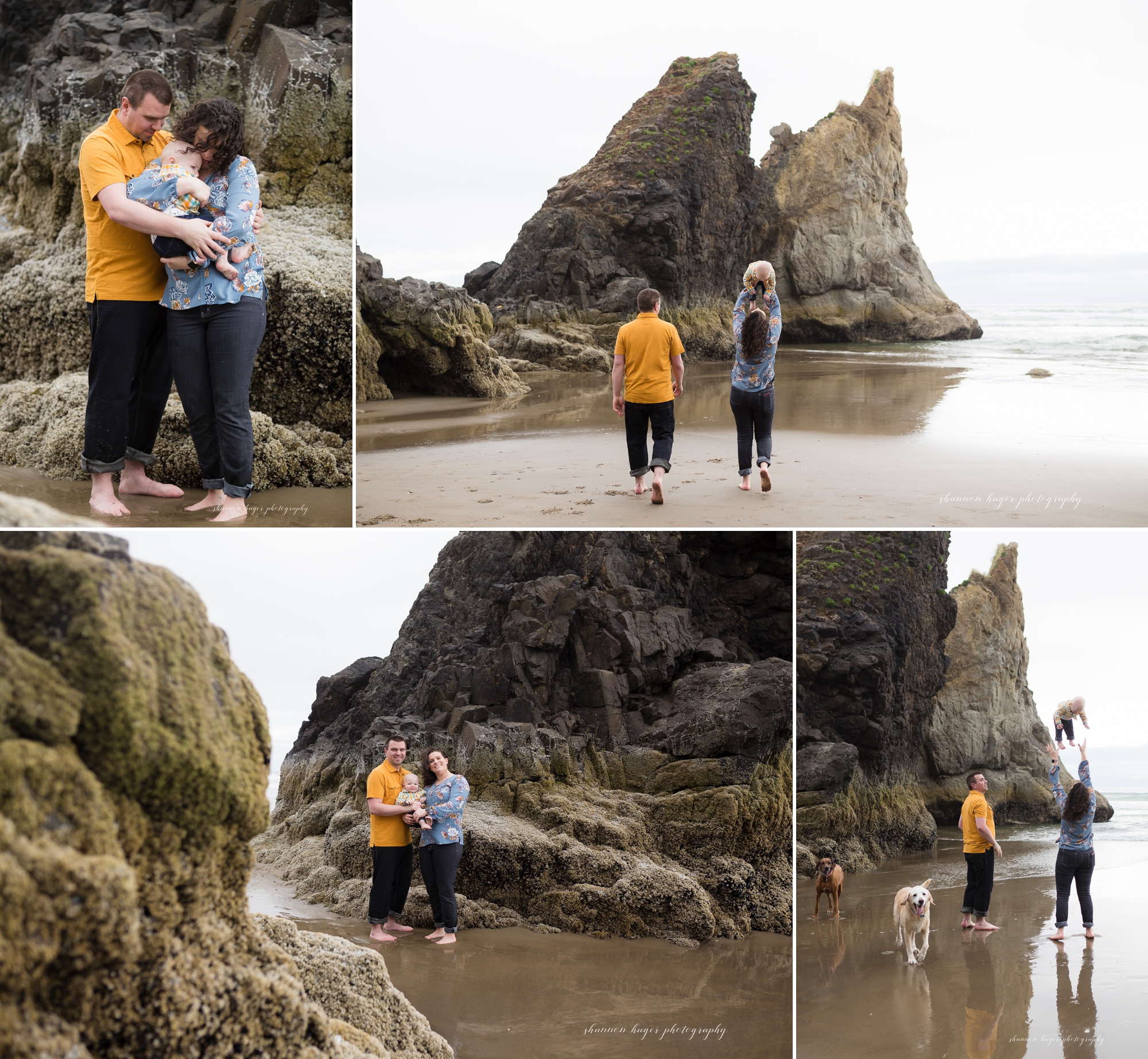 cannon beach family session, 1st birthday photos at the beach, portland family photographer, oregon coast photographer, shannon hager photography