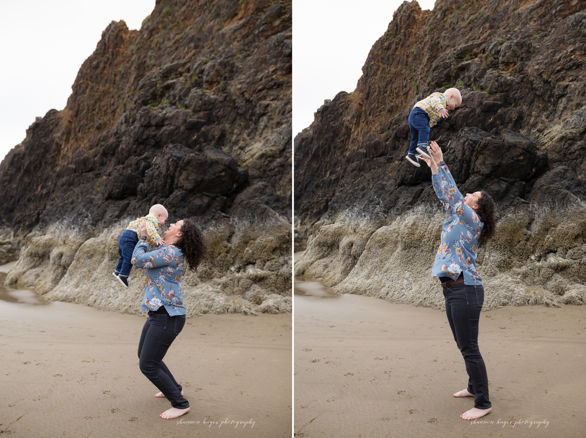 cannon beach family session, 1st birthday photos at the beach, portland family photographer, oregon coast photographer, shannon hager photography