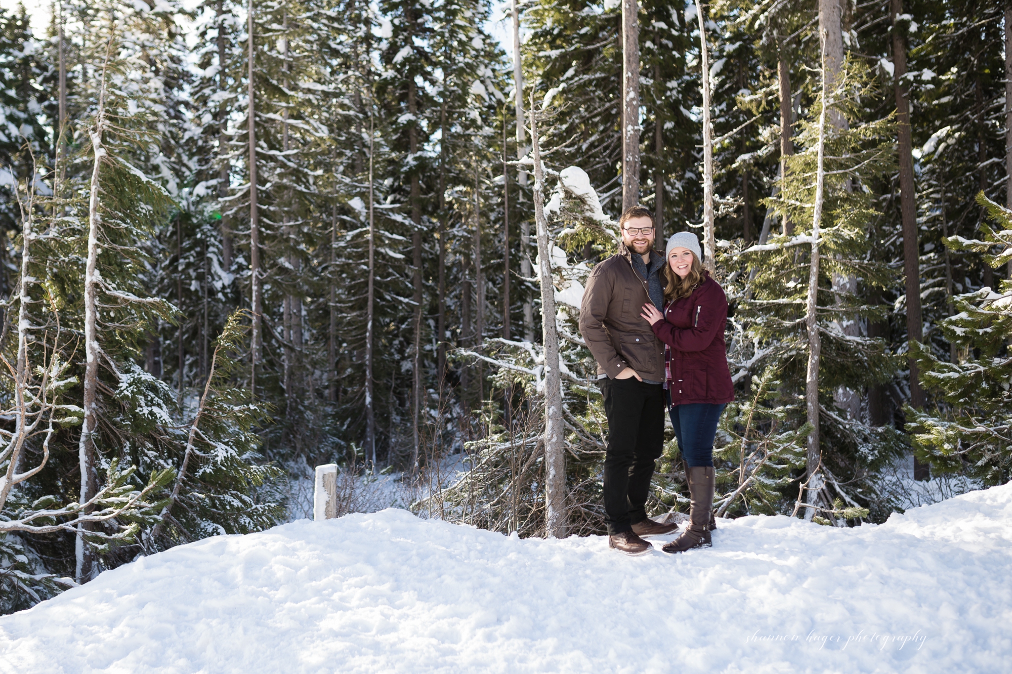 mt hood engagement session, snowy winter mountain photos, portland wedding photographer