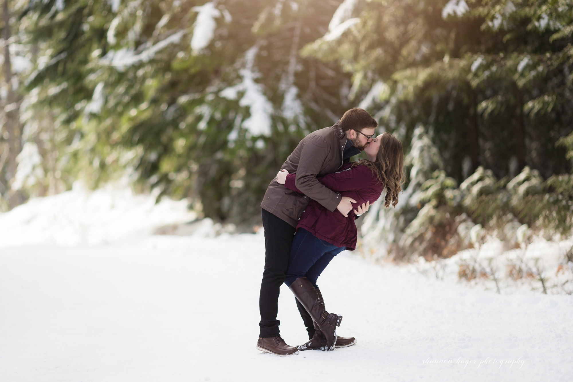 mt hood engagement session, snowy winter mountain photos, portland wedding photographer