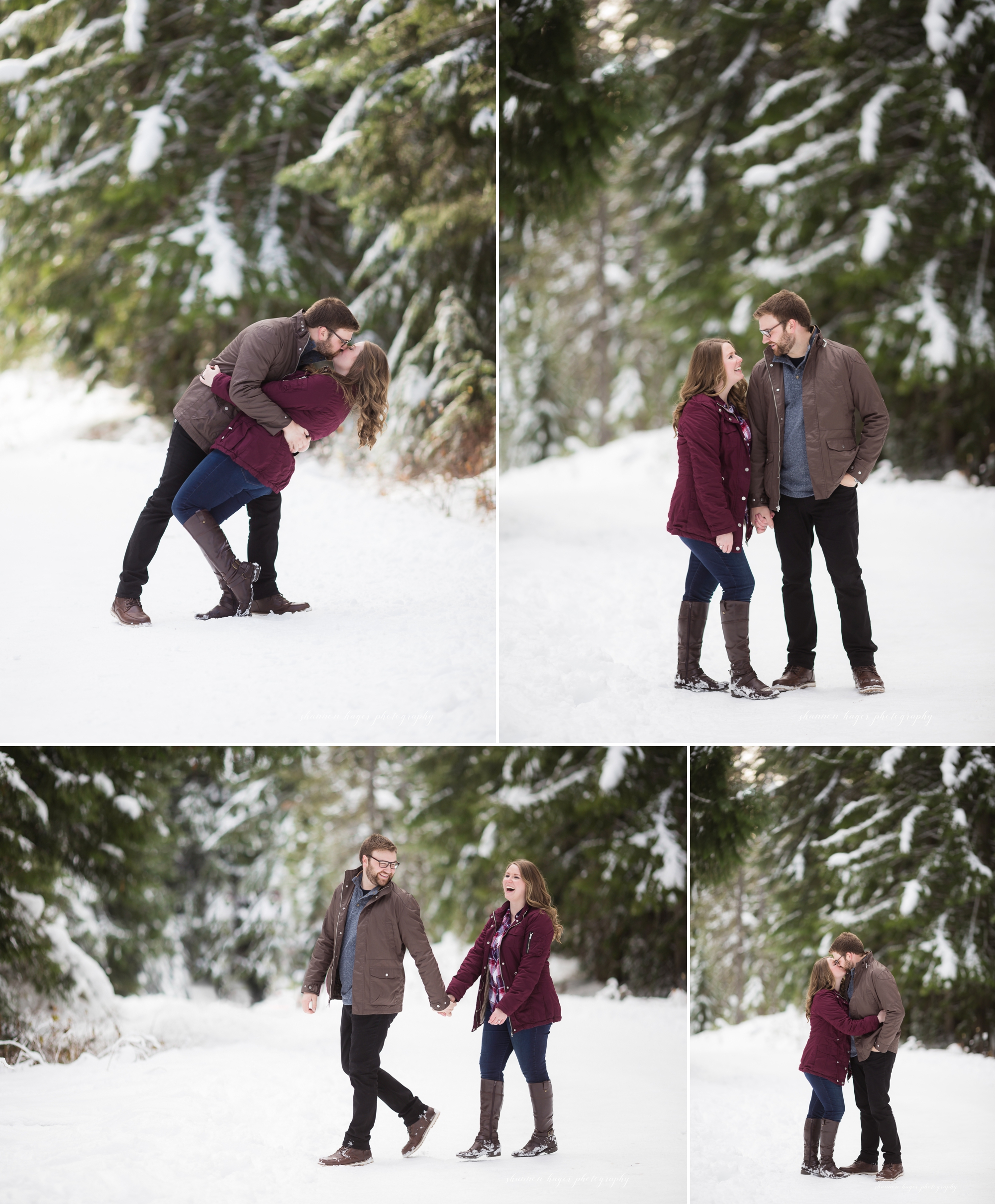 mt hood engagement session, snowy winter mountain photos, portland wedding photographer