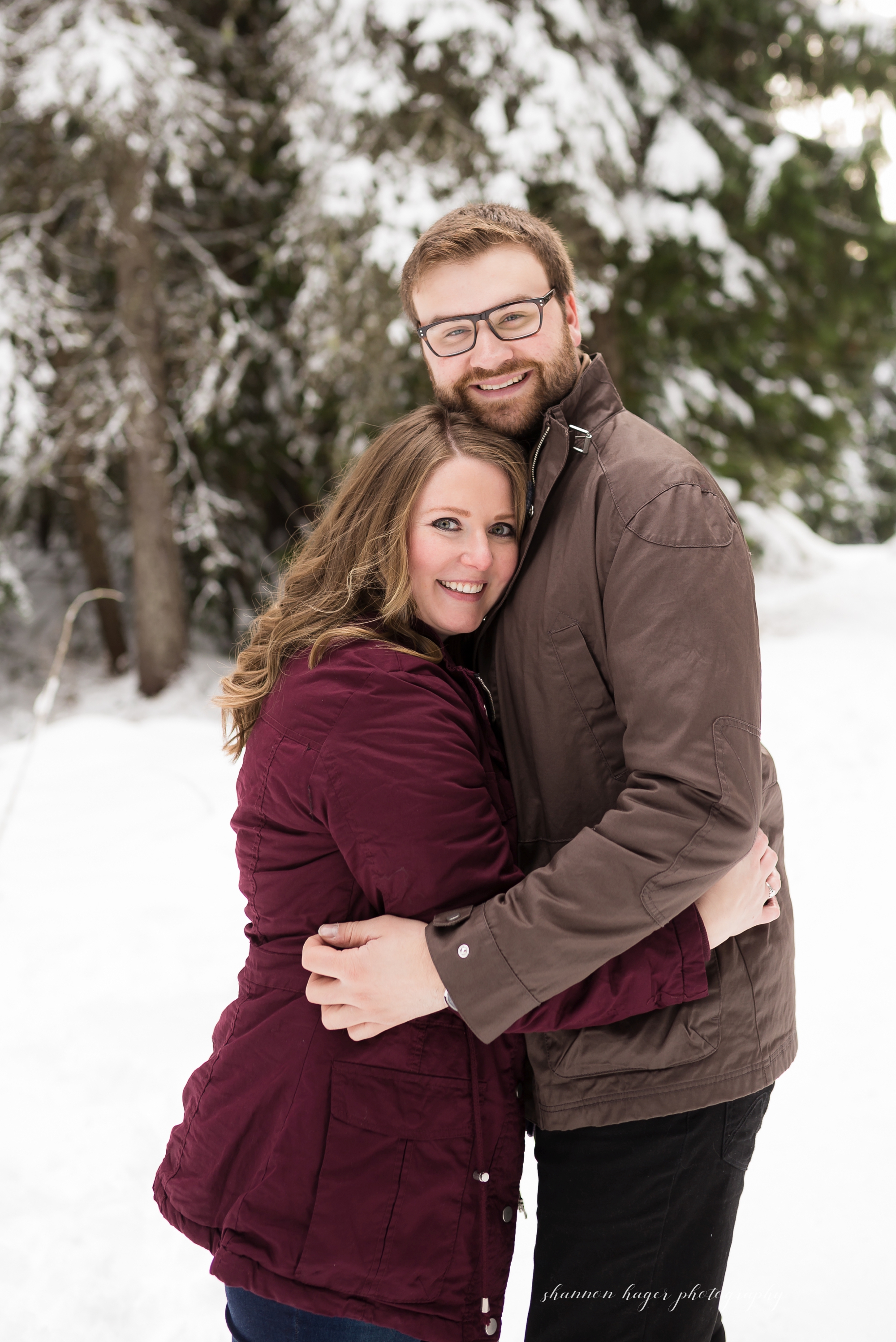 mt hood engagement session, snowy winter mountain photos, portland wedding photographer