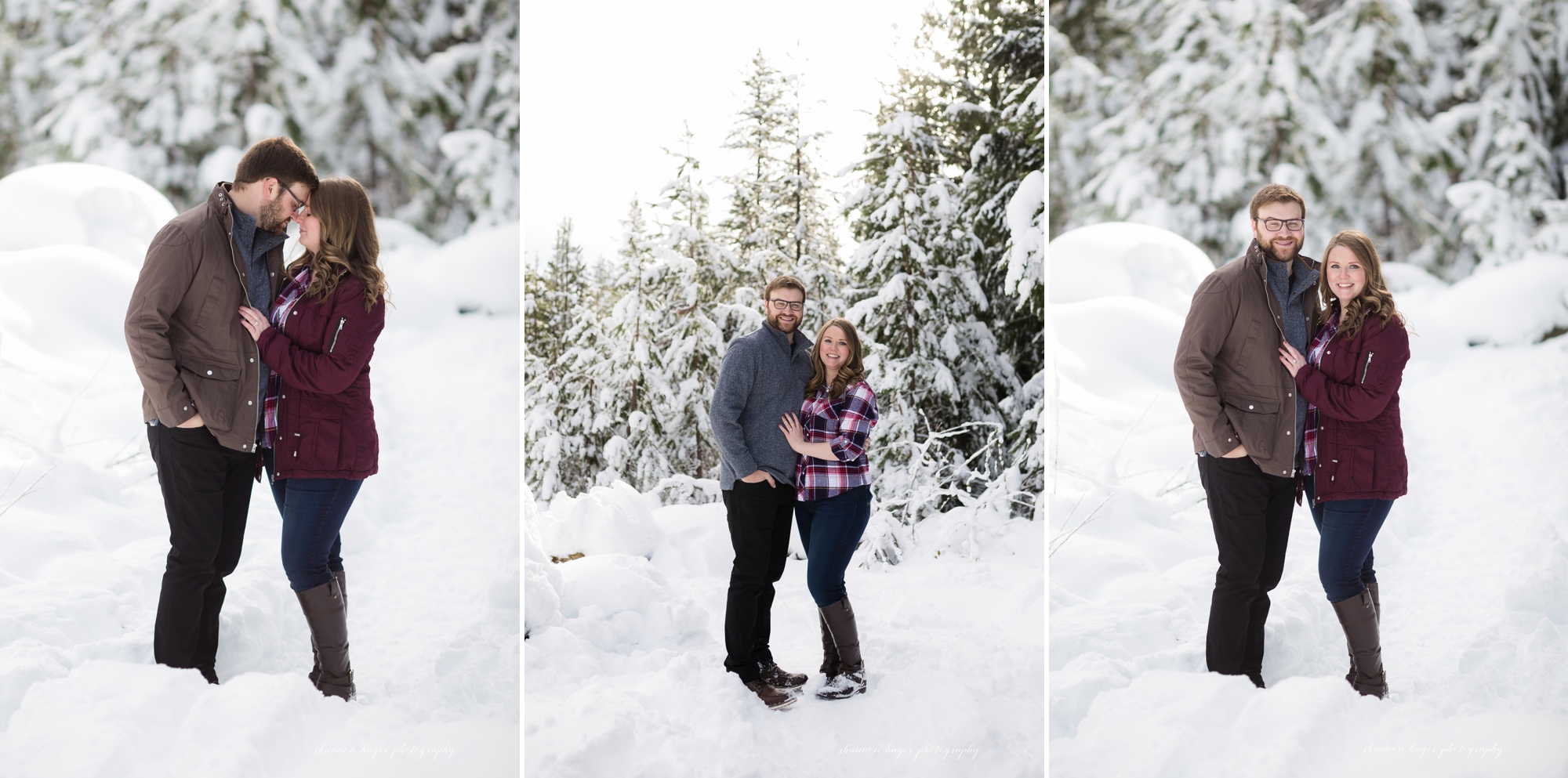 mt hood engagement session, snowy winter mountain photos, portland wedding photographer