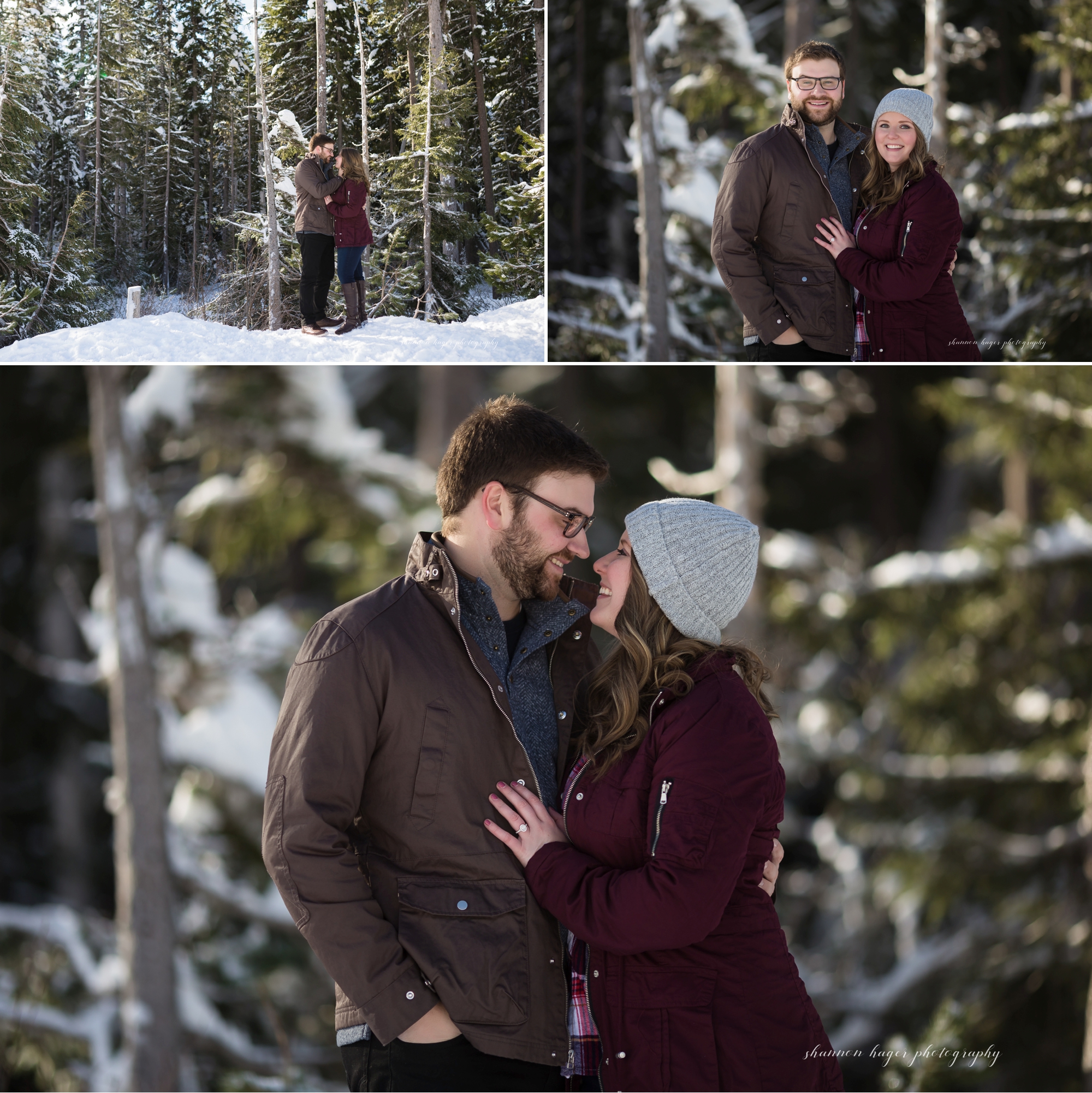 mt hood engagement session, snowy winter mountain photos, portland wedding photographer