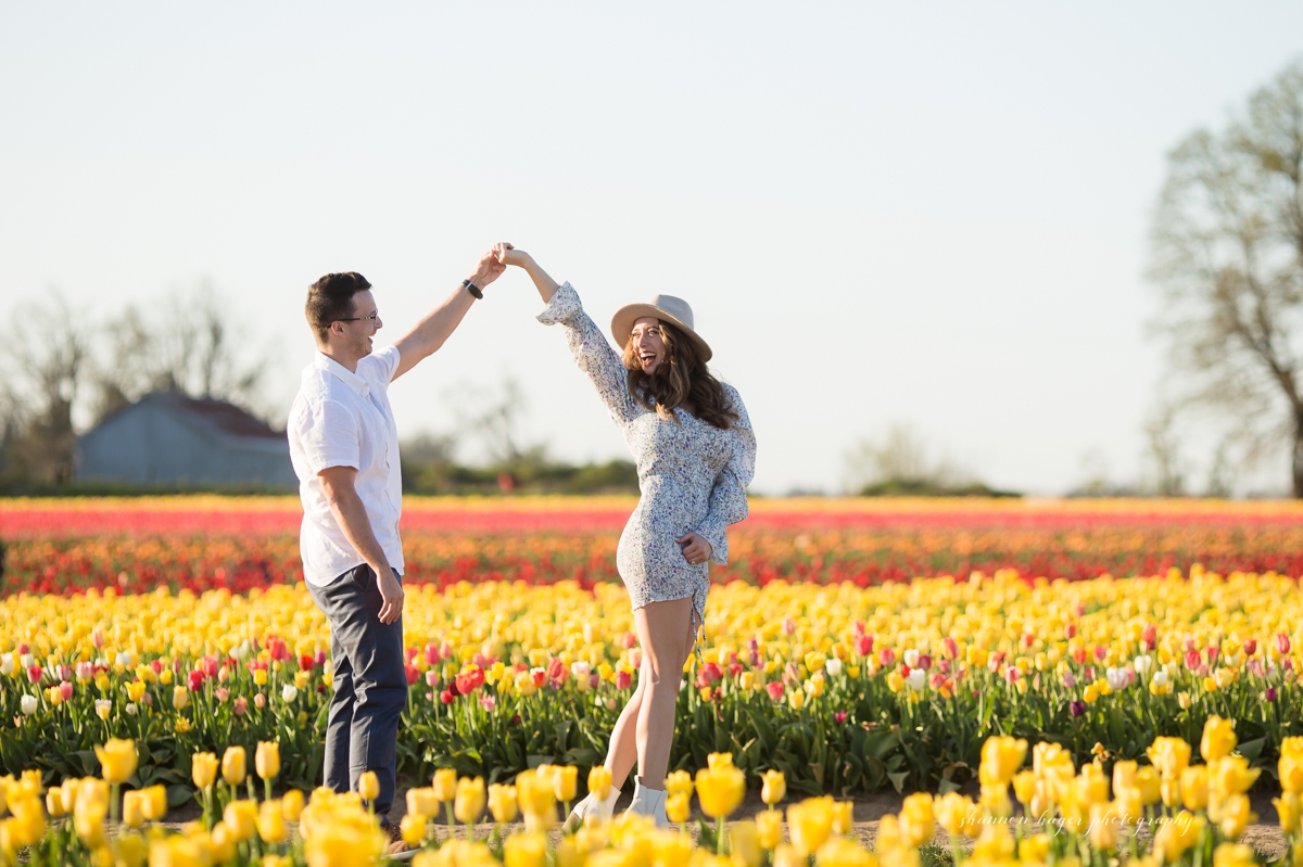 Tulip Wedding Proposal at Wooden Shoe Tulip Farm in Oregon