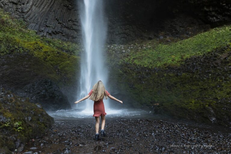 portland senior photos at latourell falls by shannon hager photography