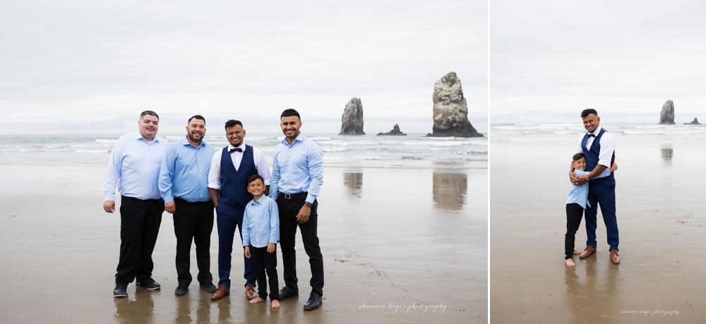 cannon beach wedding at haystack rock in the summer