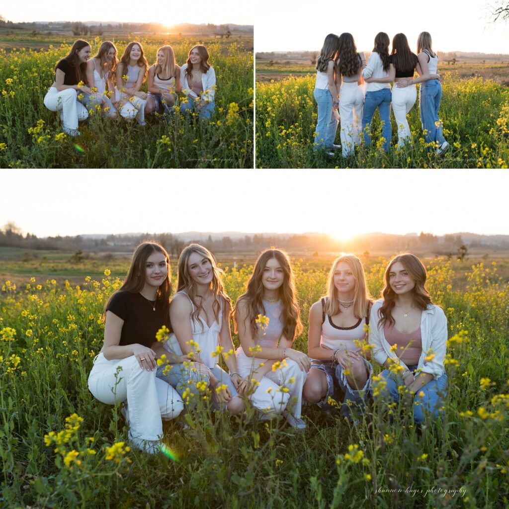 teen group of friends taking a photo outdoors