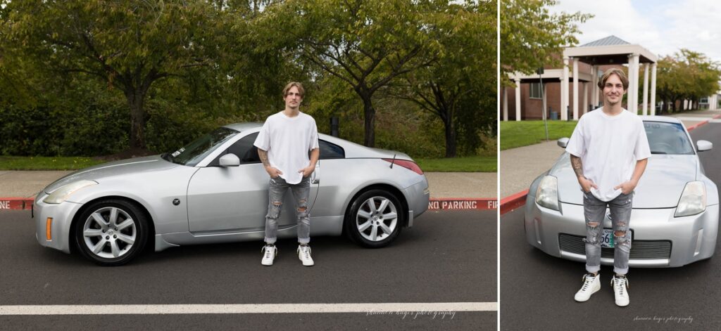 tualatin senior photo with car