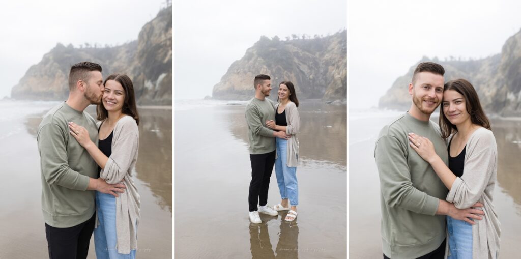 cannon beach wedding proposal on oregon coast