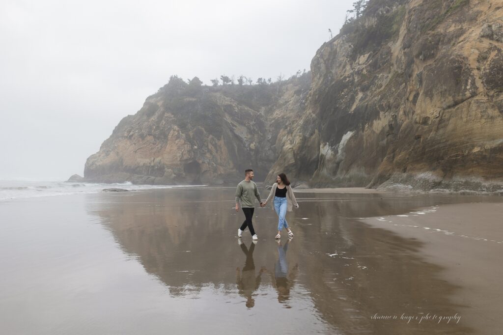 cannon beach wedding proposal on oregon coast