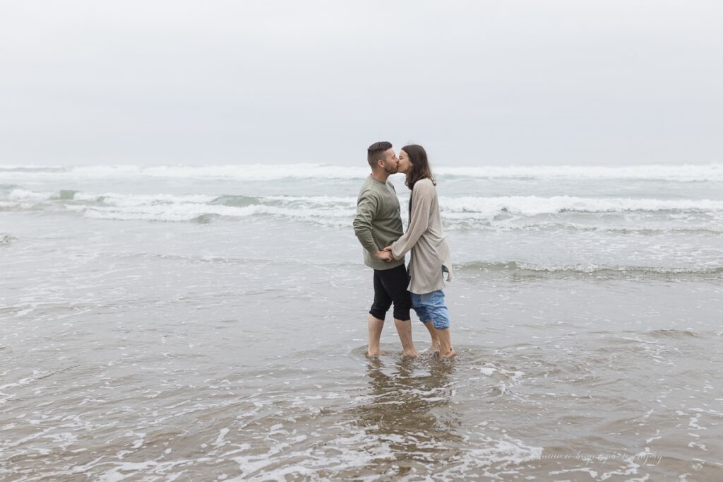 cannon beach wedding proposal on oregon coast