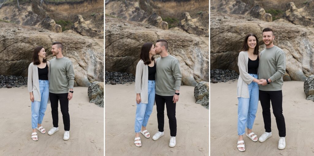 cannon beach wedding proposal at hug point
