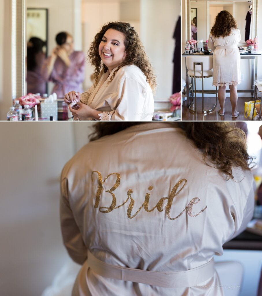 getting ready at aurora colony vineyard wedding venue