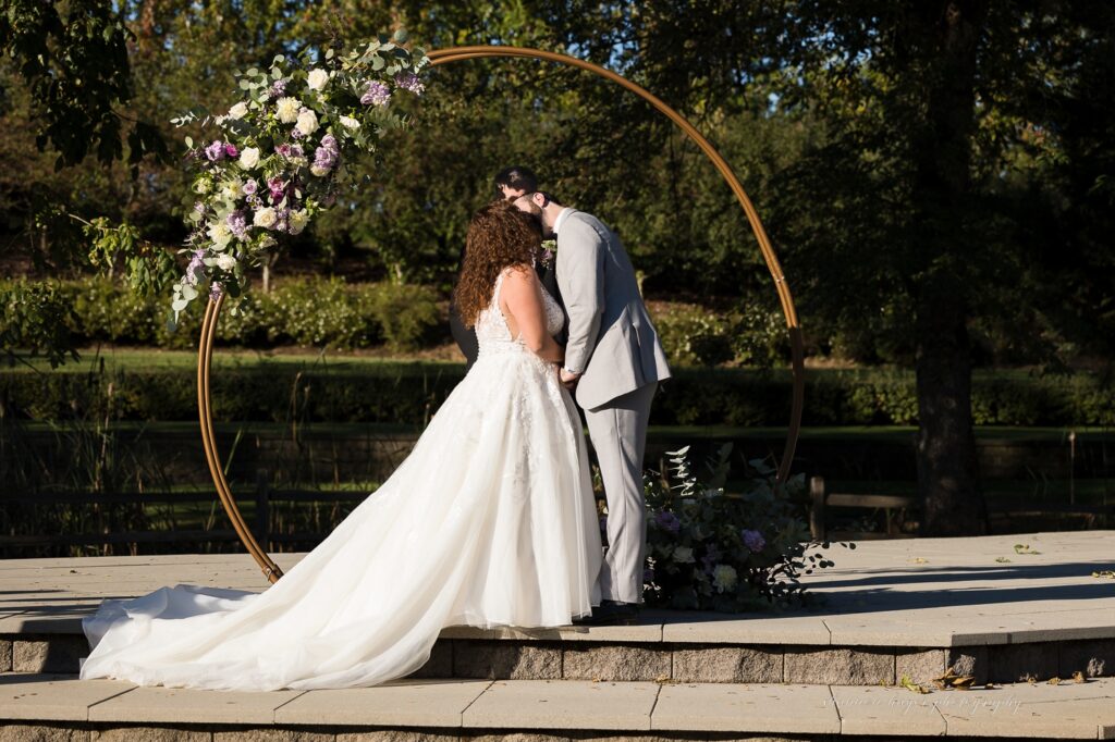 fall wedding ceremony at Aurora Colony Vineyards