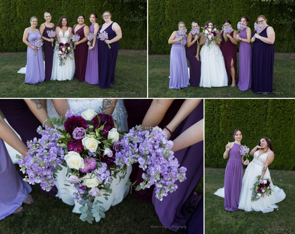 wedding party photos at aurora colony vineyards