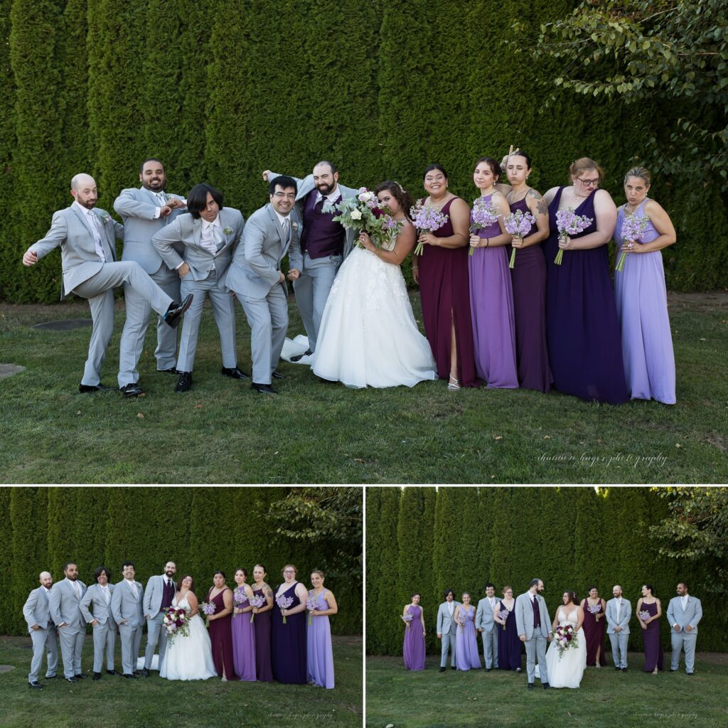 wedding party photos at aurora colony vineyards