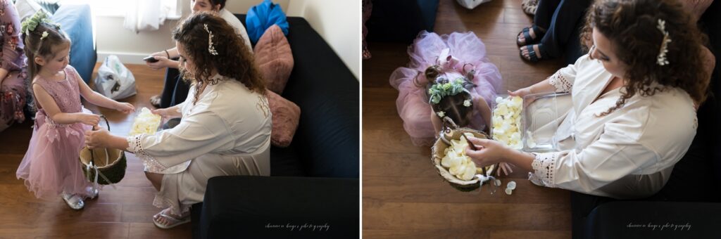 getting ready at aurora colony vineyard wedding venue