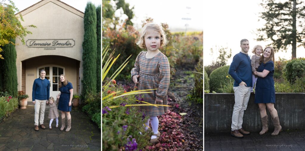 fall family photos at oregon winery