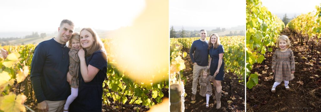 fall family photos at oregon winery