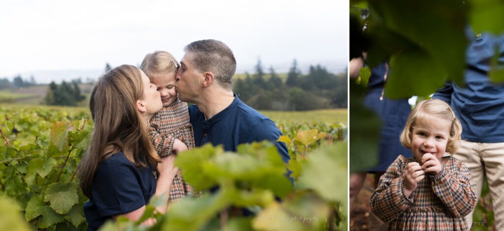 fall family photos at oregon winery
