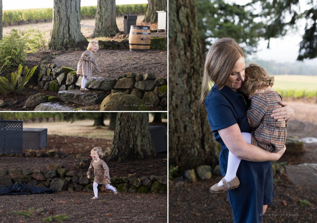 fall family photos at oregon winery