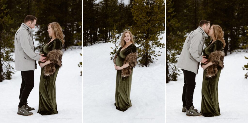 mt hood snowy maternity photos
