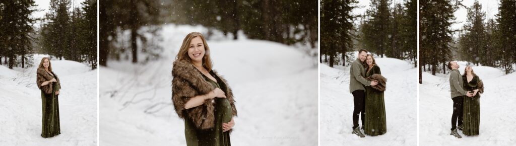 mt hood snowy maternity photos