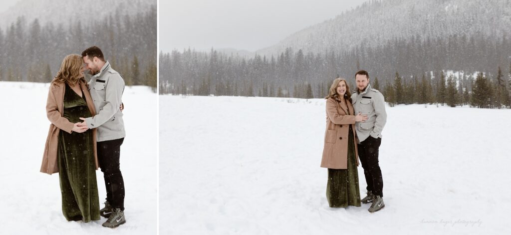 mt hood snowy maternity photos