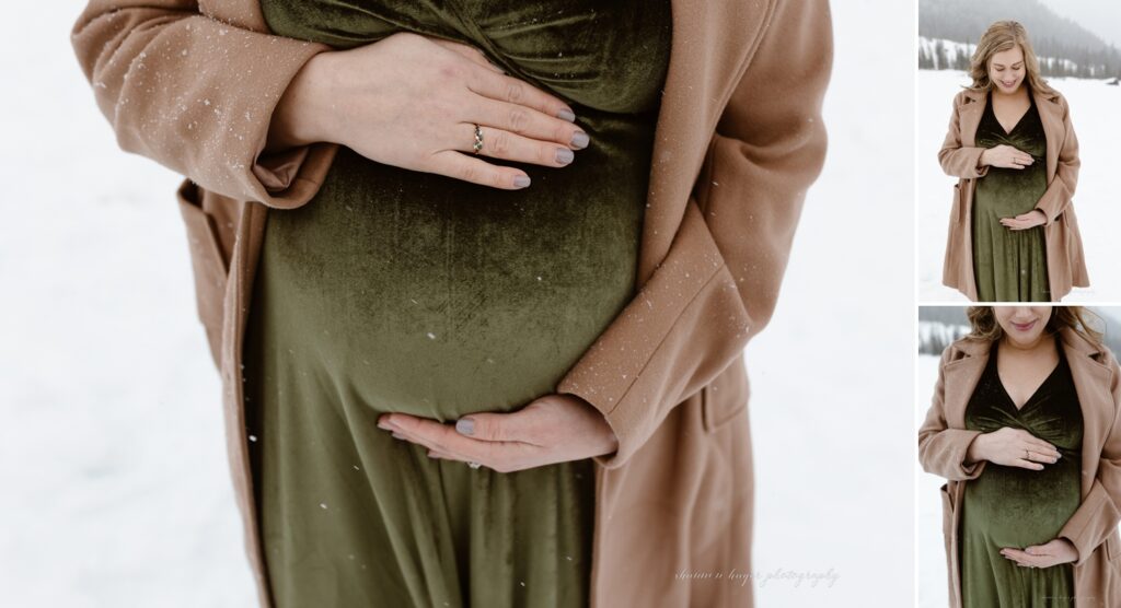 mt hood snowy maternity photos