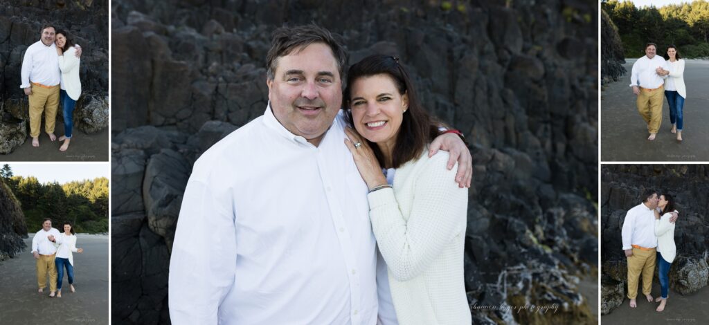oregon coast family photos with older kids at sunset