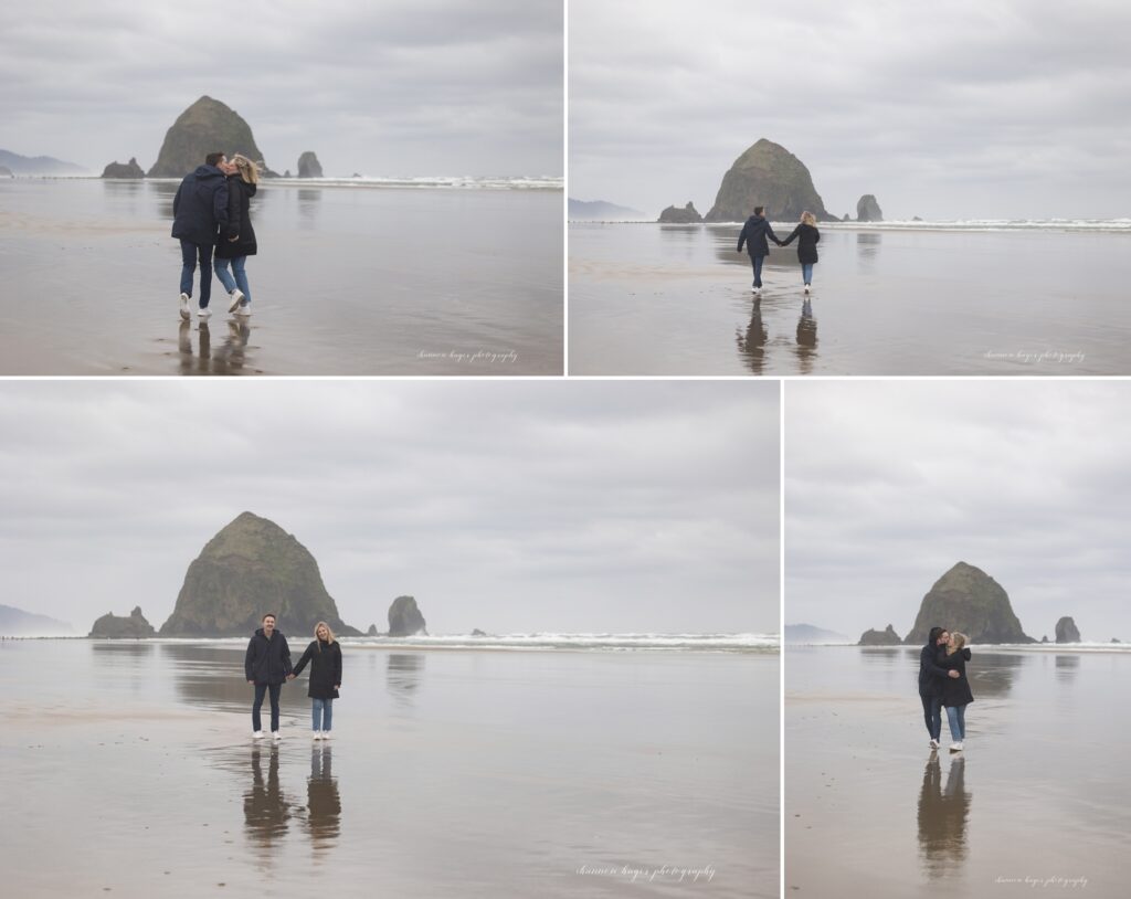 oregon coast wedding proposal on the beach