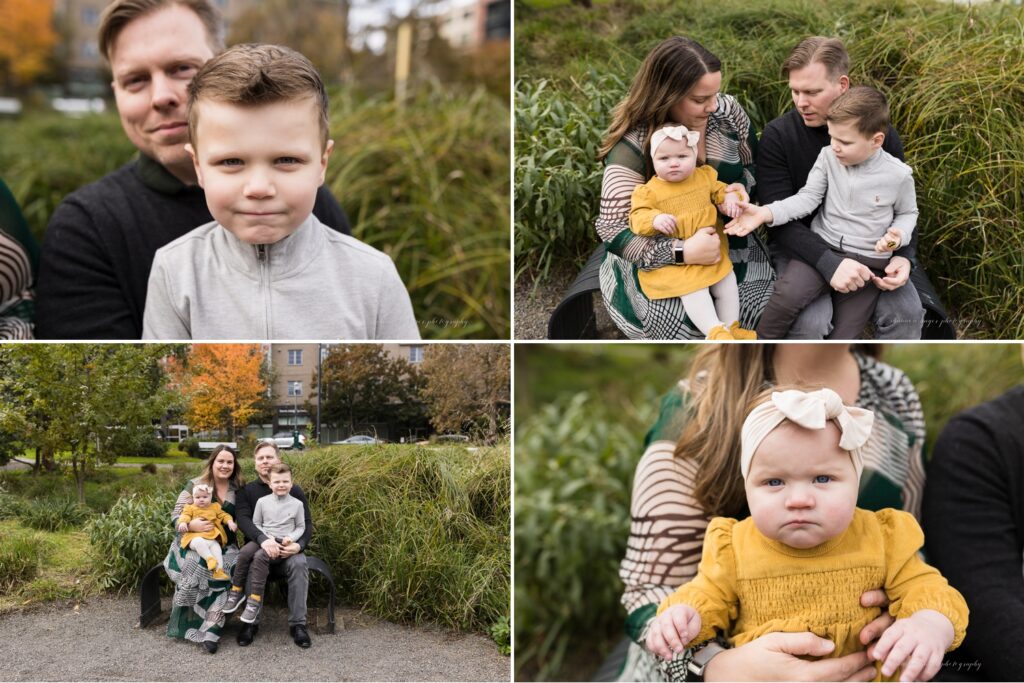 portland fall family photos in the leaves