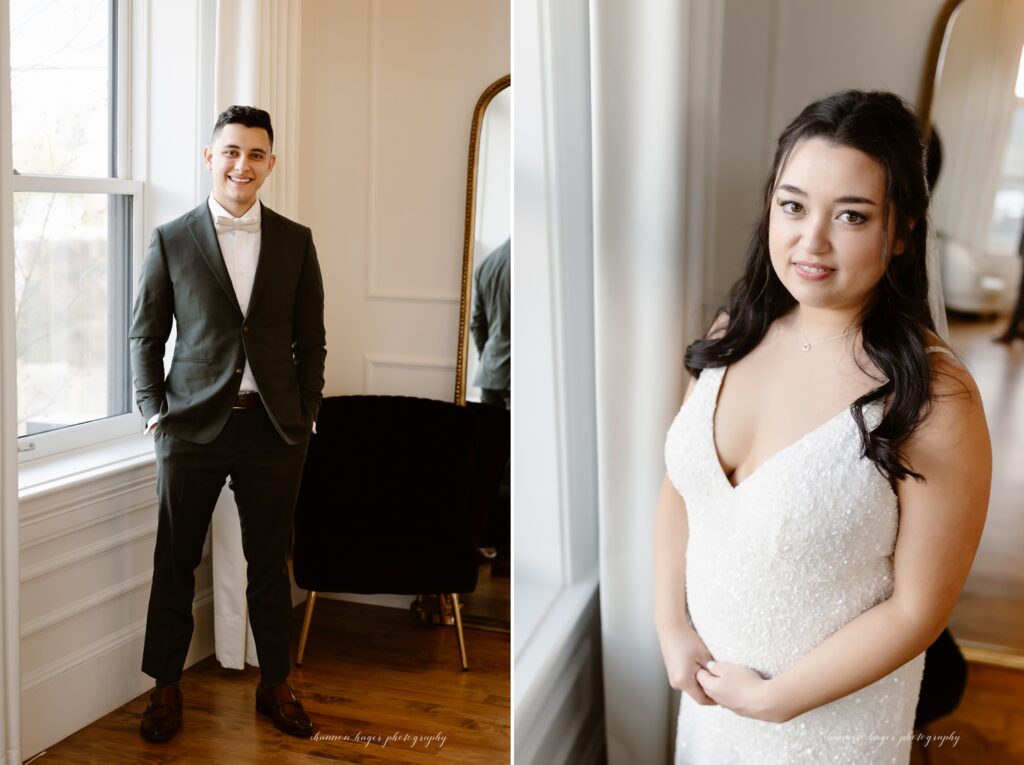 first look at the Arc Light wedding venue bridal suite