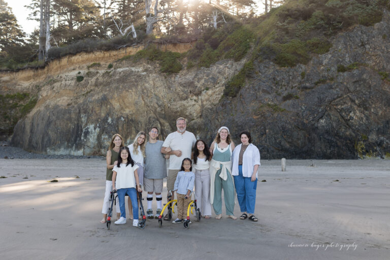 hug point beach sunrise family photo