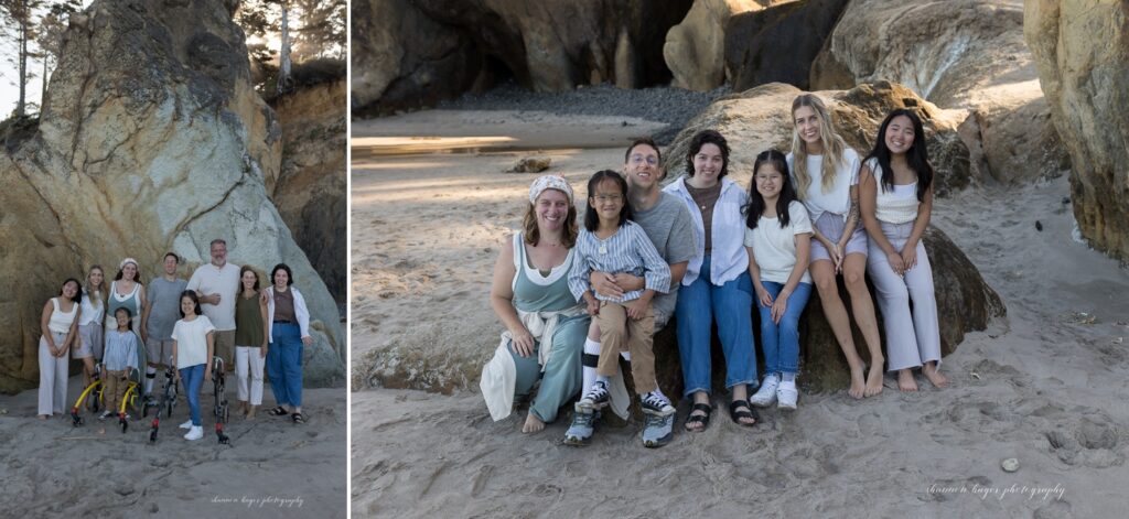 hug point beach sunrise family photo